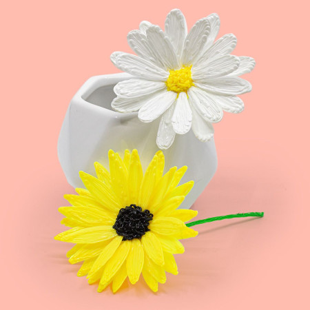 Jarní Květiny: Sedmikráska a Slunečnice (šablona ZDARMA) | Hračky KINT