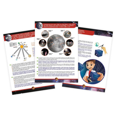 astronomický teleskop pro děti - návod, info karty